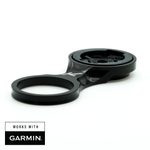 K-EDGE black Garmin fixed stem mount with circular mount and ring clamp