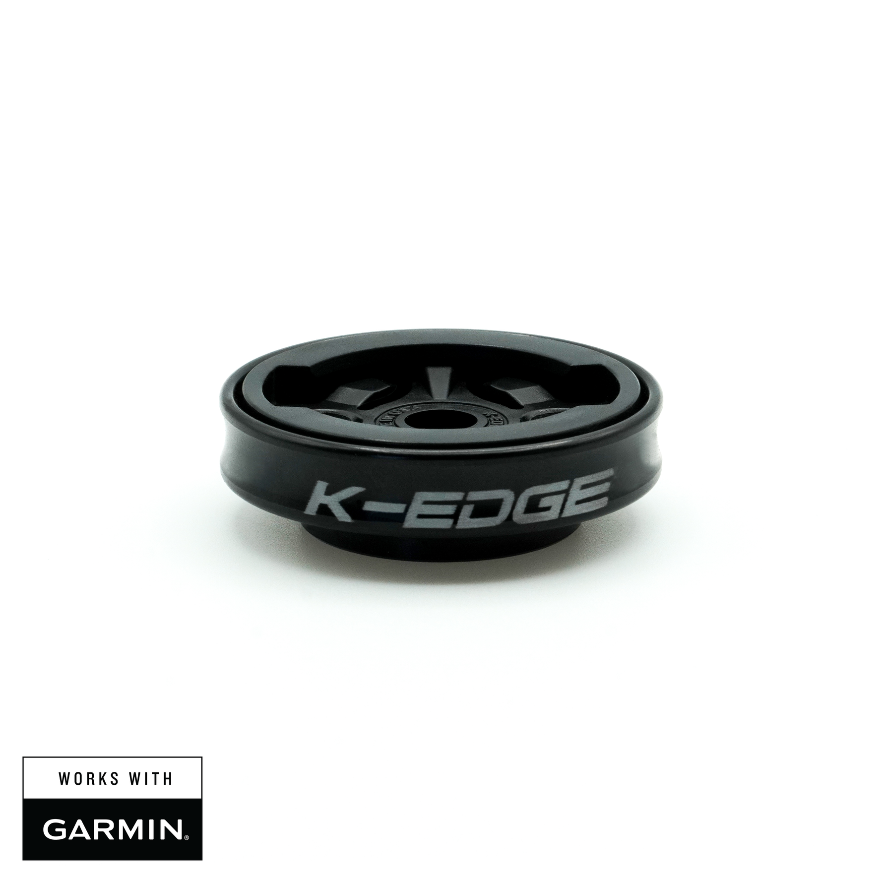 K-EDGE Garmin Gravity Top Cap Mount in black with clean studio background