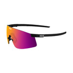 KOO Nova sunglasses in black matte frame with fuchsia purple mirrored lens