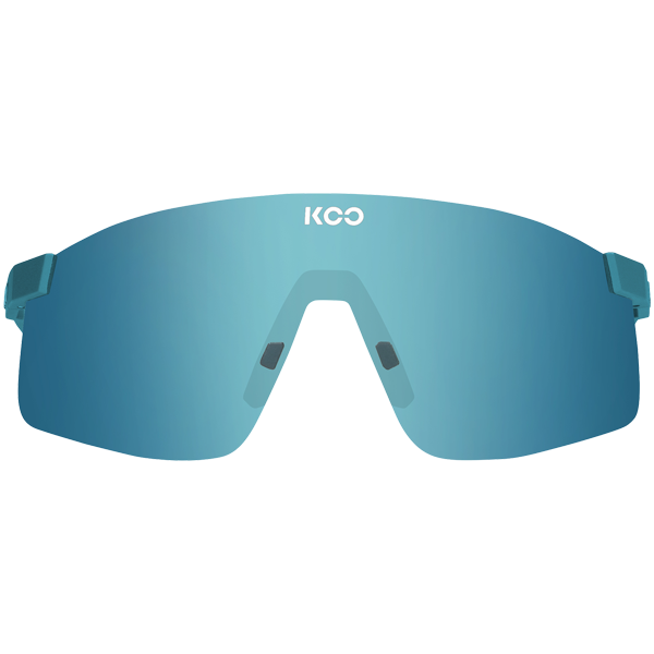 KOO Nova Sunglasses front view in Acqua Matt Turquoise blue lenses