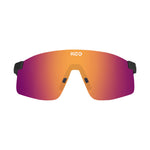 KOO Nova Sunglasses front view in Black Matt frame with Fuchsia mirrored lenses