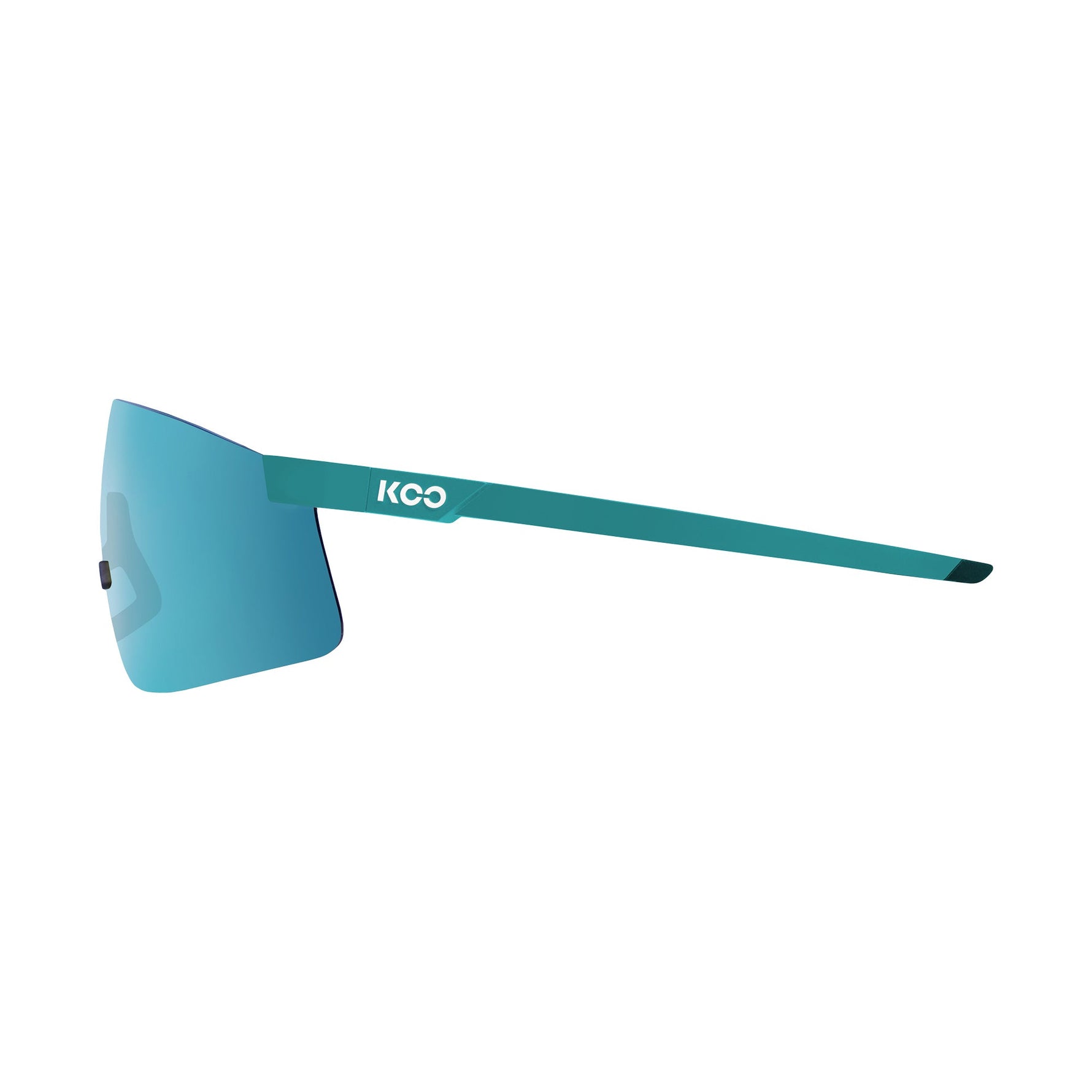 KOO Nova sunglasses in turquoise with single shield lens and minimalist frame design