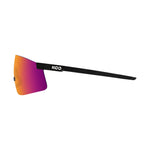 KOO Nova sunglasses side view in black matte frame with fuchsia mirror lens