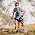 KOO Nova sunglasses in Acqua Matt turquoise frame with orange-gold mirrored lenses