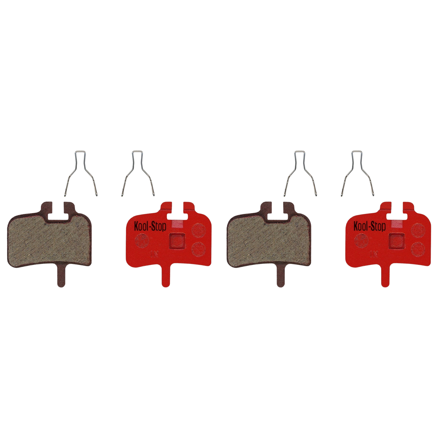 Kool-Stop disc brake pads set with red and brown compounds