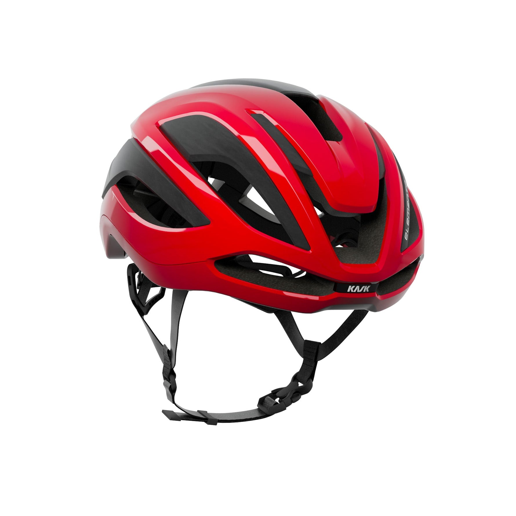 Red and black Kask Elemento cycling helmet with aerodynamic design and ventilation