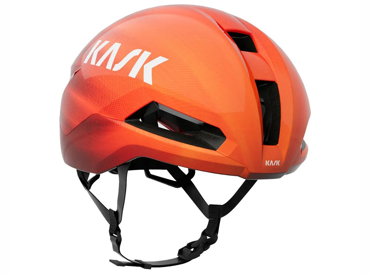 Kask Nirvana Aero Road Helmet in Cherry Burst orange-red colorway with aerodynamic design