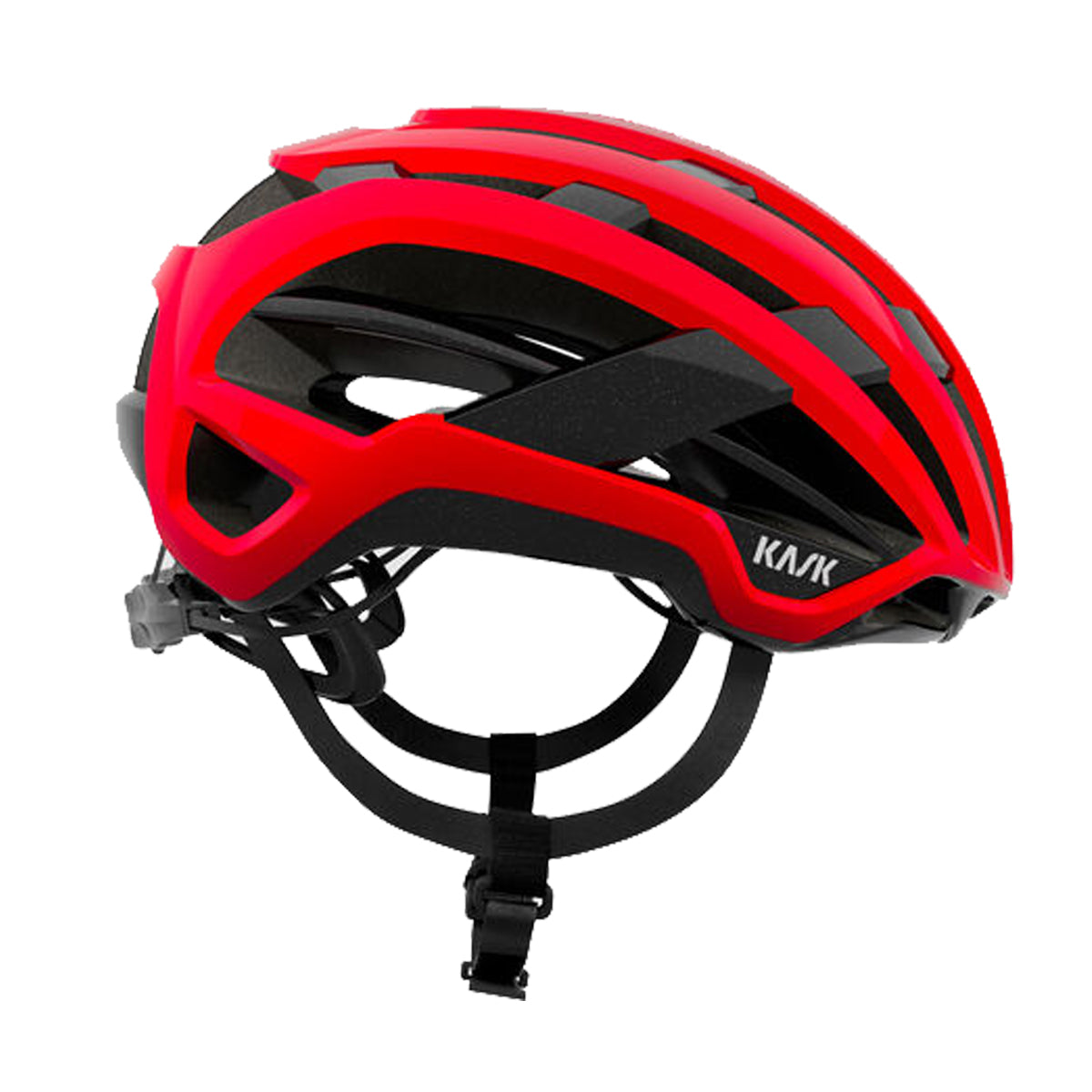 Kask Valegro red and black cycling helmet with aerodynamic design and ventilation