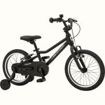 Retrospec Koda Plus 16-inch kids bike in matte black with training wheels