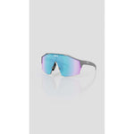 KOO Alibi cycling sunglasses with gray frame and turquoise mirror lens on white background