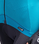 ALE PR S-Bridge women's cycling jersey in light blue with textured fabric detail