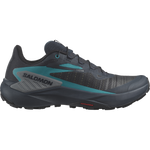 Salomon Genesis men's trail running shoe in carbon gray with teal accents