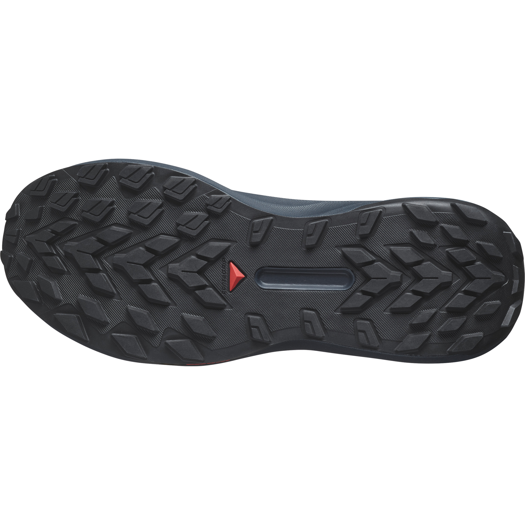 Salomon Genesis men's running shoe sole view showing black tread pattern