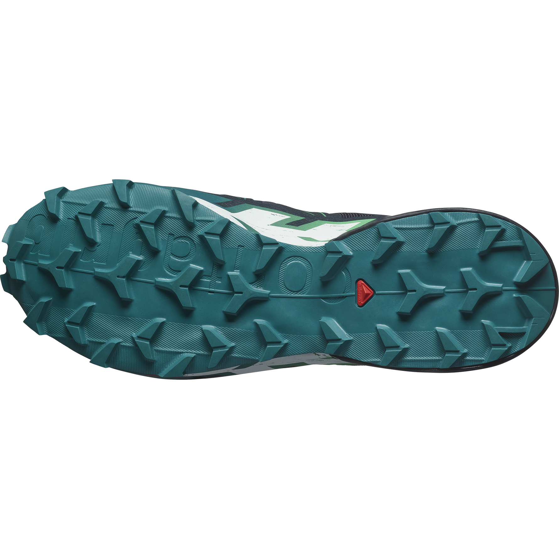 Salomon Speedcross 6 men's trail running shoe sole in carbon tahide white colorway