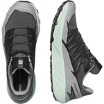 Salomon Thundercross trail running shoes in dark asphalt gray with mint green sole