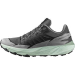 Salomon Thundercross trail running shoe in asphalt gray with mint green sole