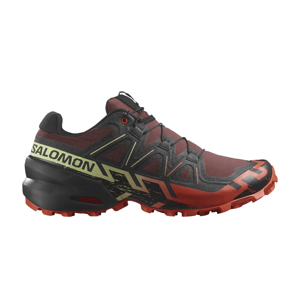 Salomon Speedcross 6 men's trail running shoe in burgundy and orange colorway