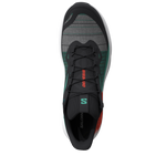 Salomon Genesis men's running shoe in black with electric green and red details