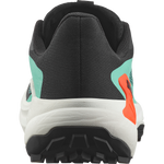 Salomon Genesis Men's running shoe heel view showing black, green, and orange colorway