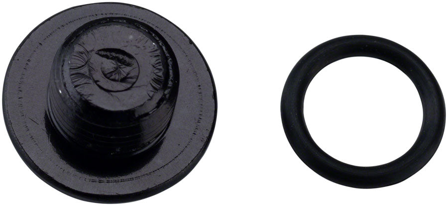 Shimano ST-R9120 black bleed screw and o-ring components on white background