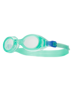 TYR Aqua Blaze kids swimming goggles in mint green with clear lenses