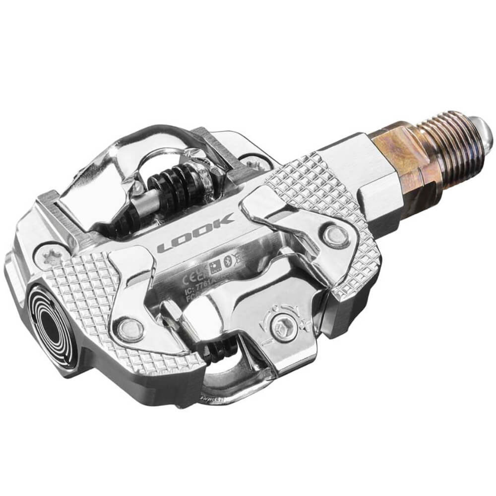 Look X-Track Power Dual clipless mountain bike pedal in silver chrome finish
