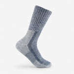 Thorlos hiking crew sock in heathered grey and navy blue marl cushioned knit