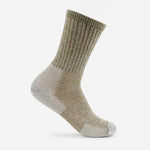 Thorlos men's khaki crew running sock with cushioned heel and toe areas