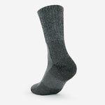 Thorlos hiking crew sock in grey heather with cushioned sole and ankle support zones