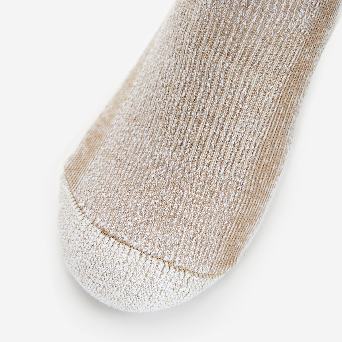 Thorlos LTH Light Hiking crew sock in walnut tan heathered knit with white toe