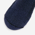 Thorlos hiking low cut sock toe box in Night Navy blue knit fabric