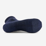 Thorlos hiking ankle sock in Night Navy shown from sole view on white background
