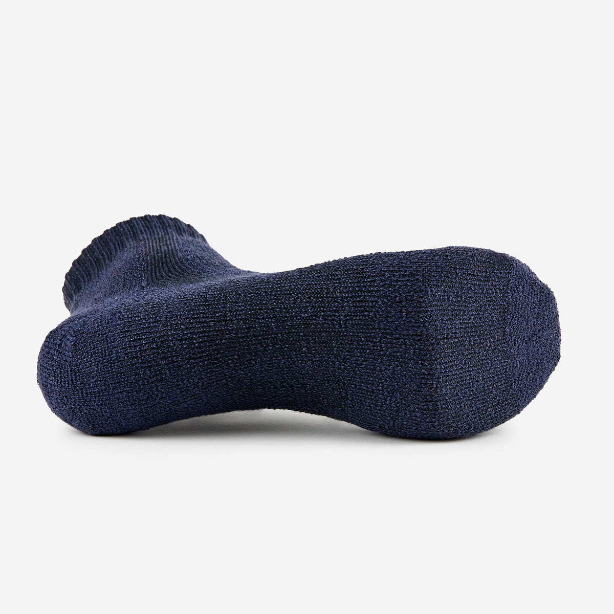 Thorlos hiking ankle sock in Night Navy shown from sole view on white background