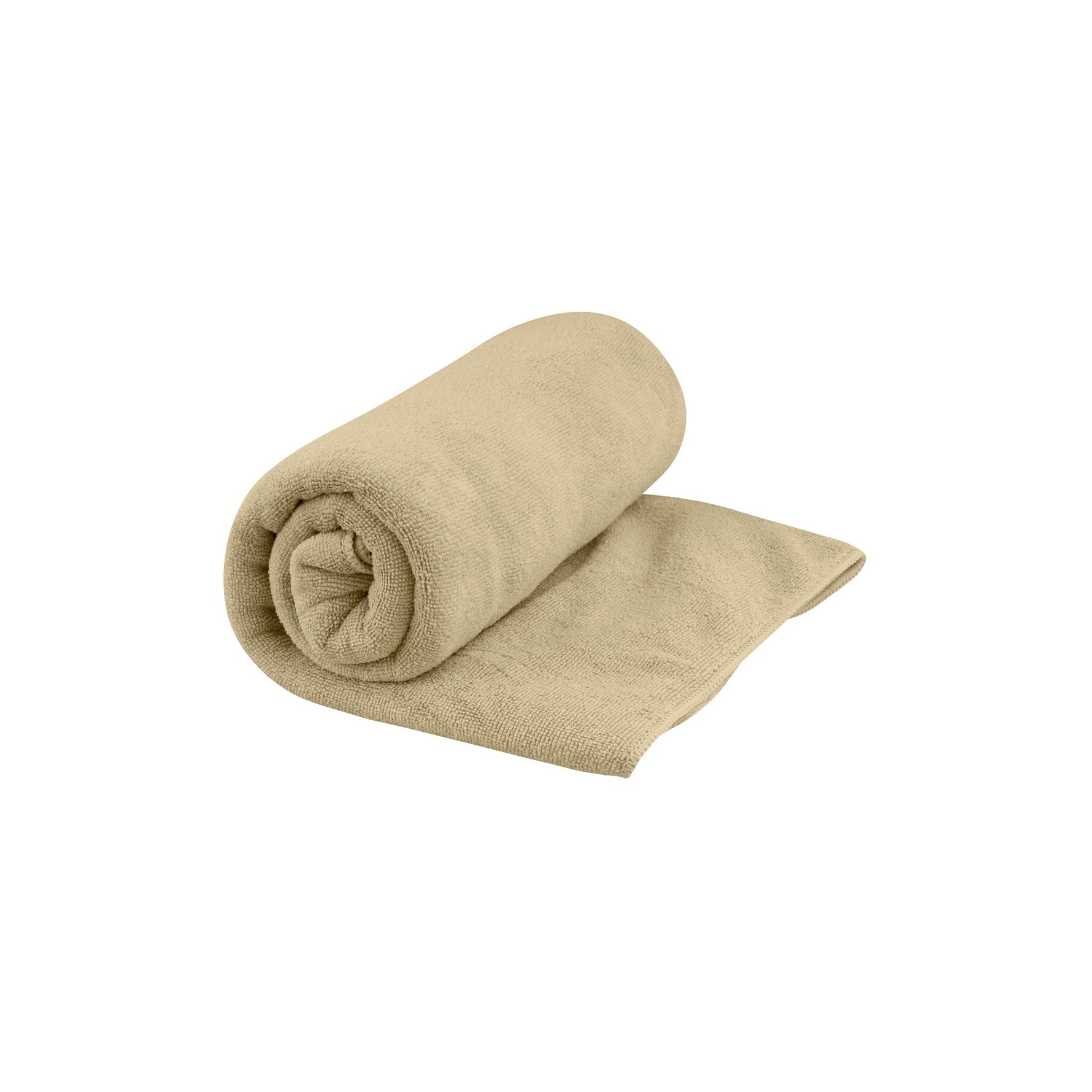 Sea To Summit Tek Towel in desert brown color, partially rolled up