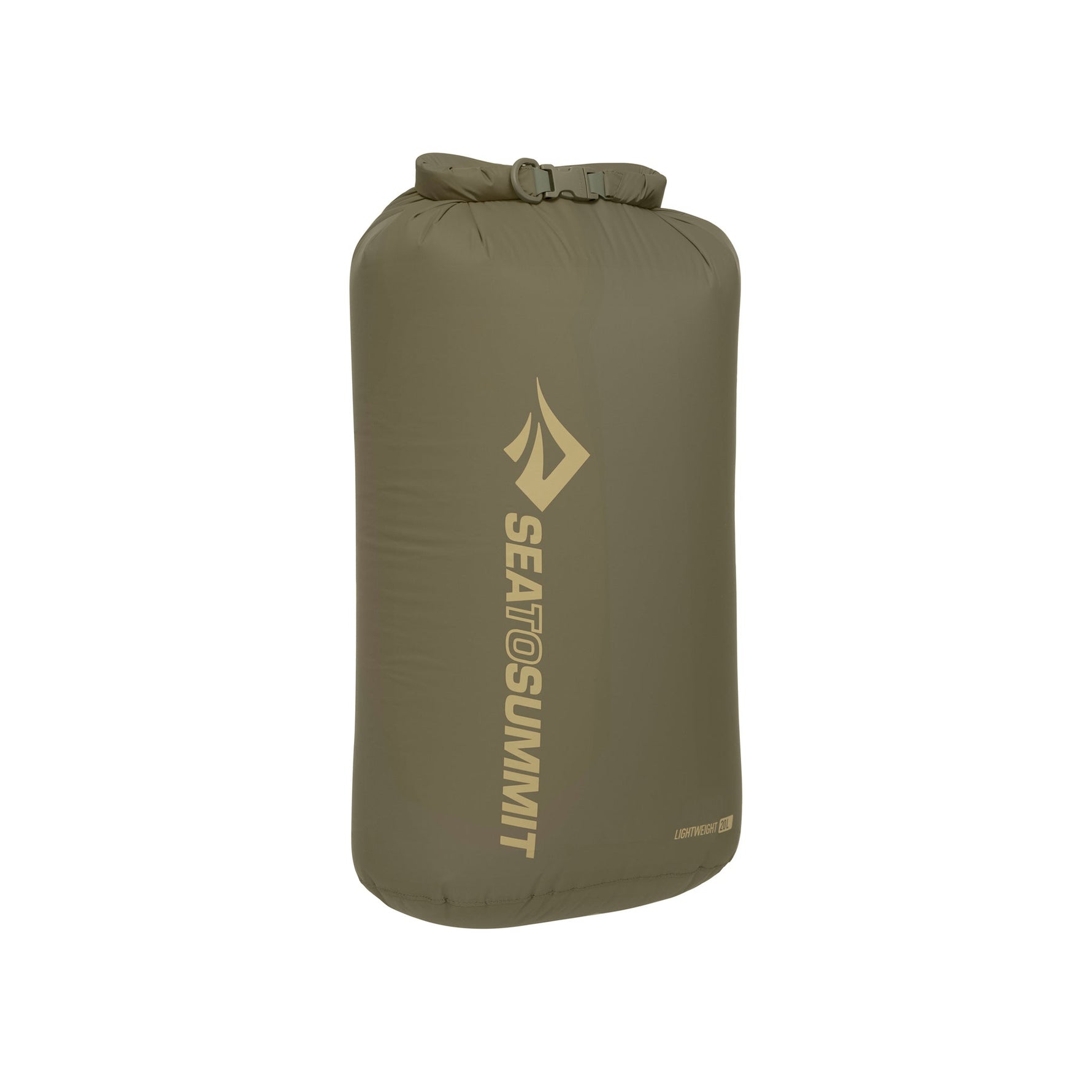 Sea To Summit Lightweight Dry Bag in olive green with roll-top closure