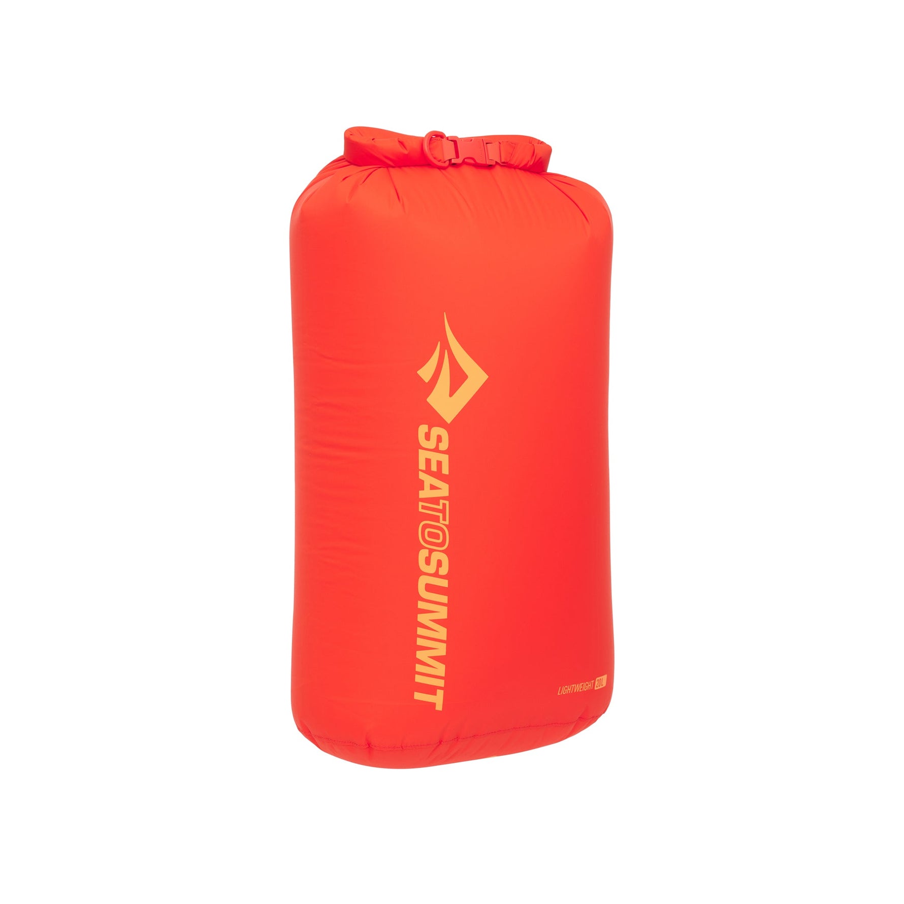 Sea To Summit Lightweight Dry Bag in bright red-orange color with logo