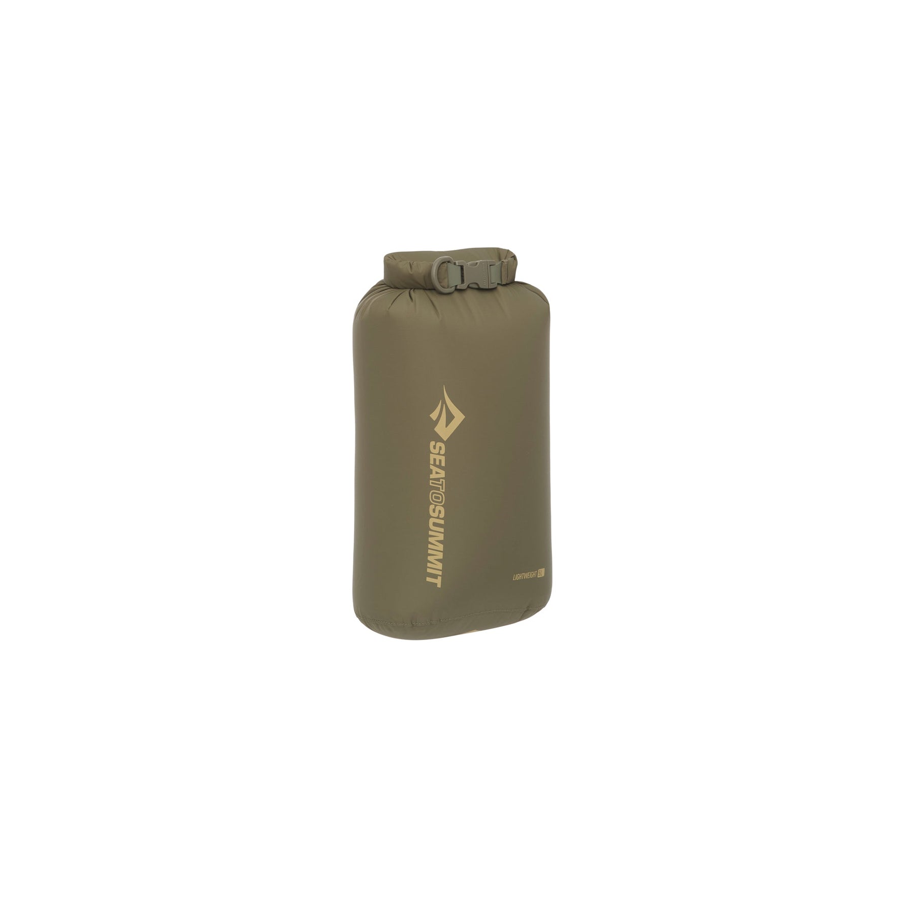 Sea To Summit Lightweight Dry Bag in olive green with roll-top closure