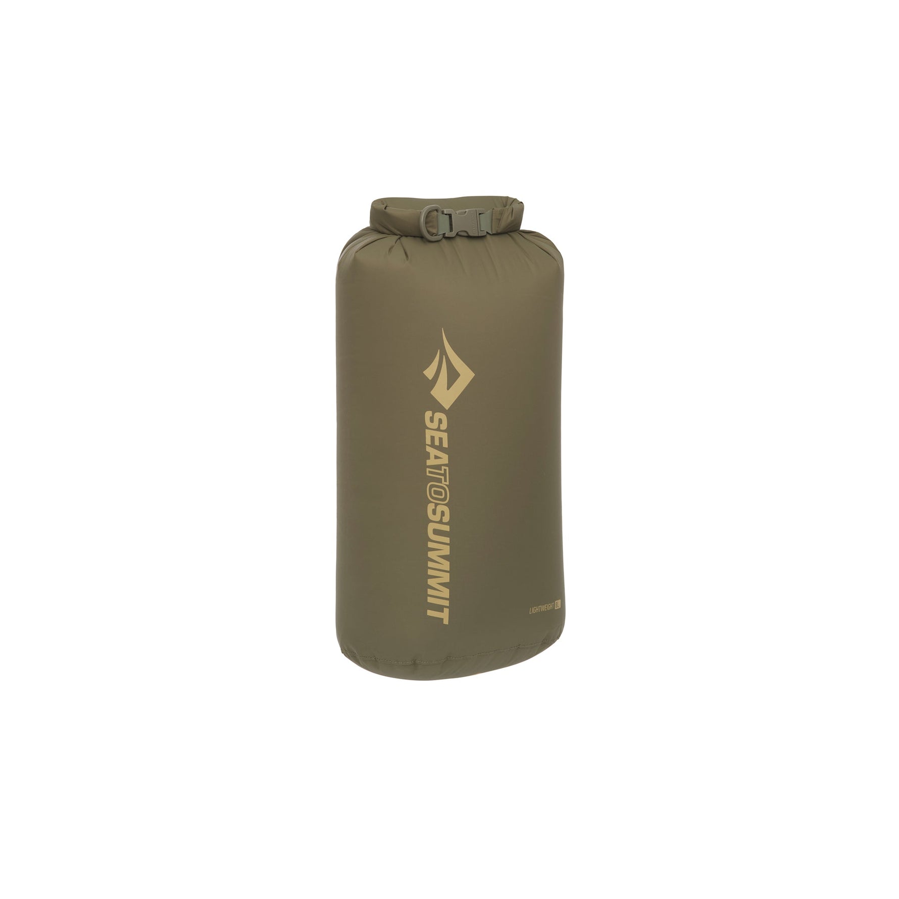 Sea to Summit olive green lightweight dry bag with roll-top closure