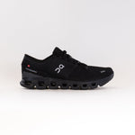 On Cloud X 4 running shoe in black colorway with signature CloudTec sole
