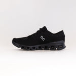 On Cloud X 4 running shoe in black colorway with segmented sole