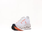 On Cloudsurfer Max women's running shoe in white with orange coral details