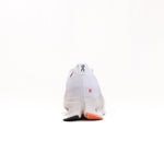 On Cloudsurfer Max women's running shoe in ivory white with salmon orange accent