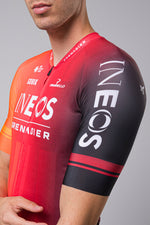 Gobik cycling jersey in INEOS Grenadiers red and black gradient colorway with team branding