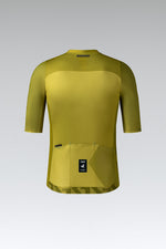 Gobik Attitude 2.0 men's cycling jersey in split green colorway with rear pockets
