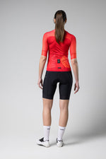 Gobik Carrera 2.0 short sleeve cycling jersey in cherry red colorway back view