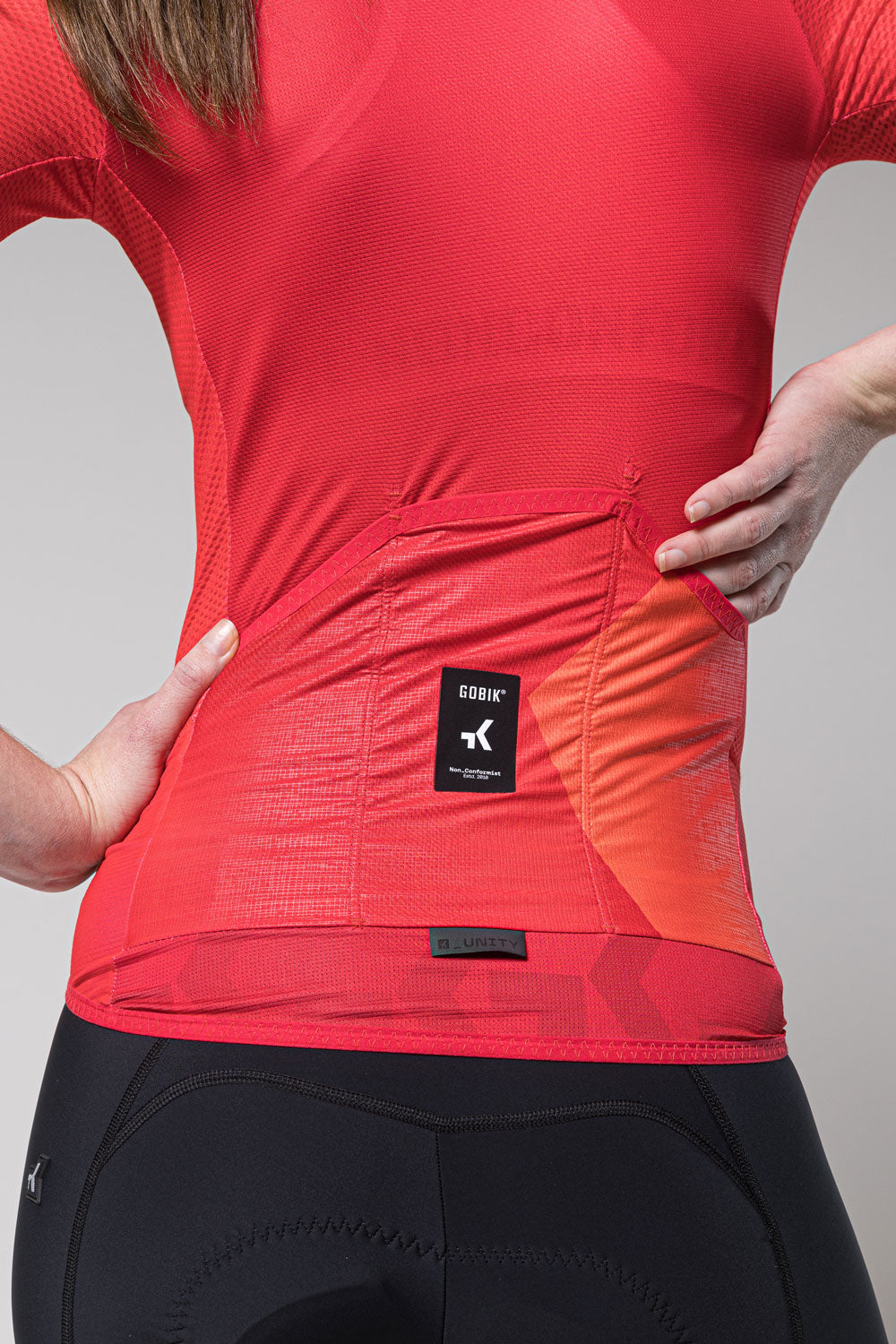 Gobik Carrera 2.0 Short Sleeve Jersey in Cherry red with professional studio lighting
