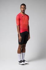 Gobik Carrera 2.0 short sleeve cycling jersey in cherry red with full zip front