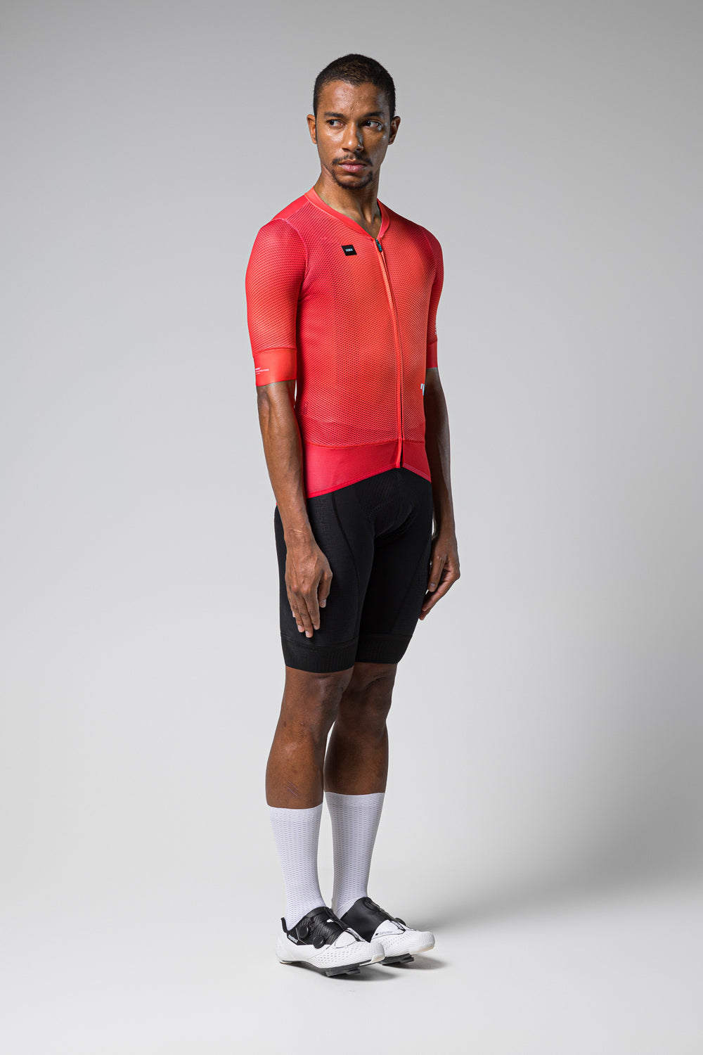 Gobik Carrera 2.0 short sleeve cycling jersey in cherry red with full zip front