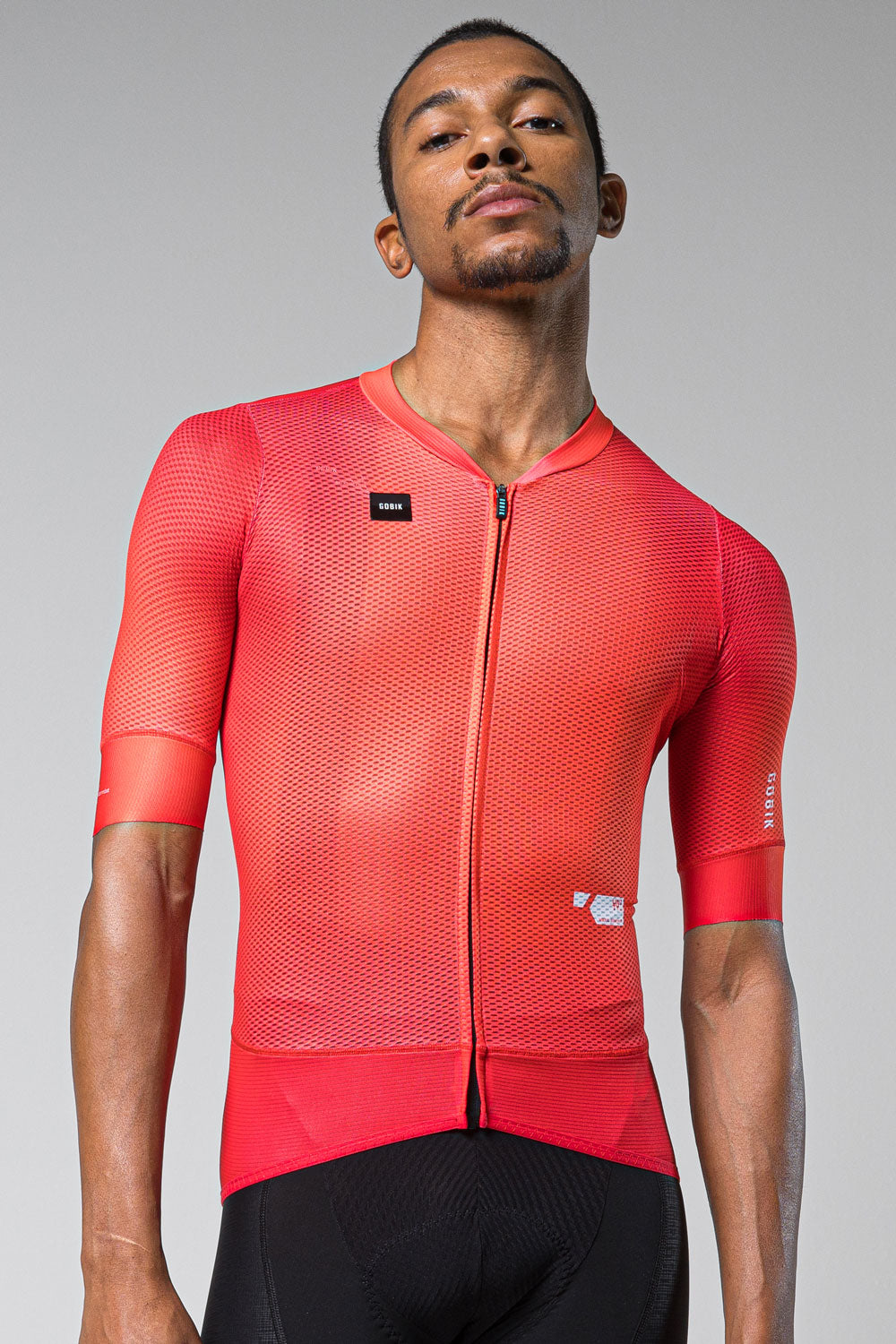 Gobik Carrera 2.0 short sleeve cycling jersey in cherry red with full zip