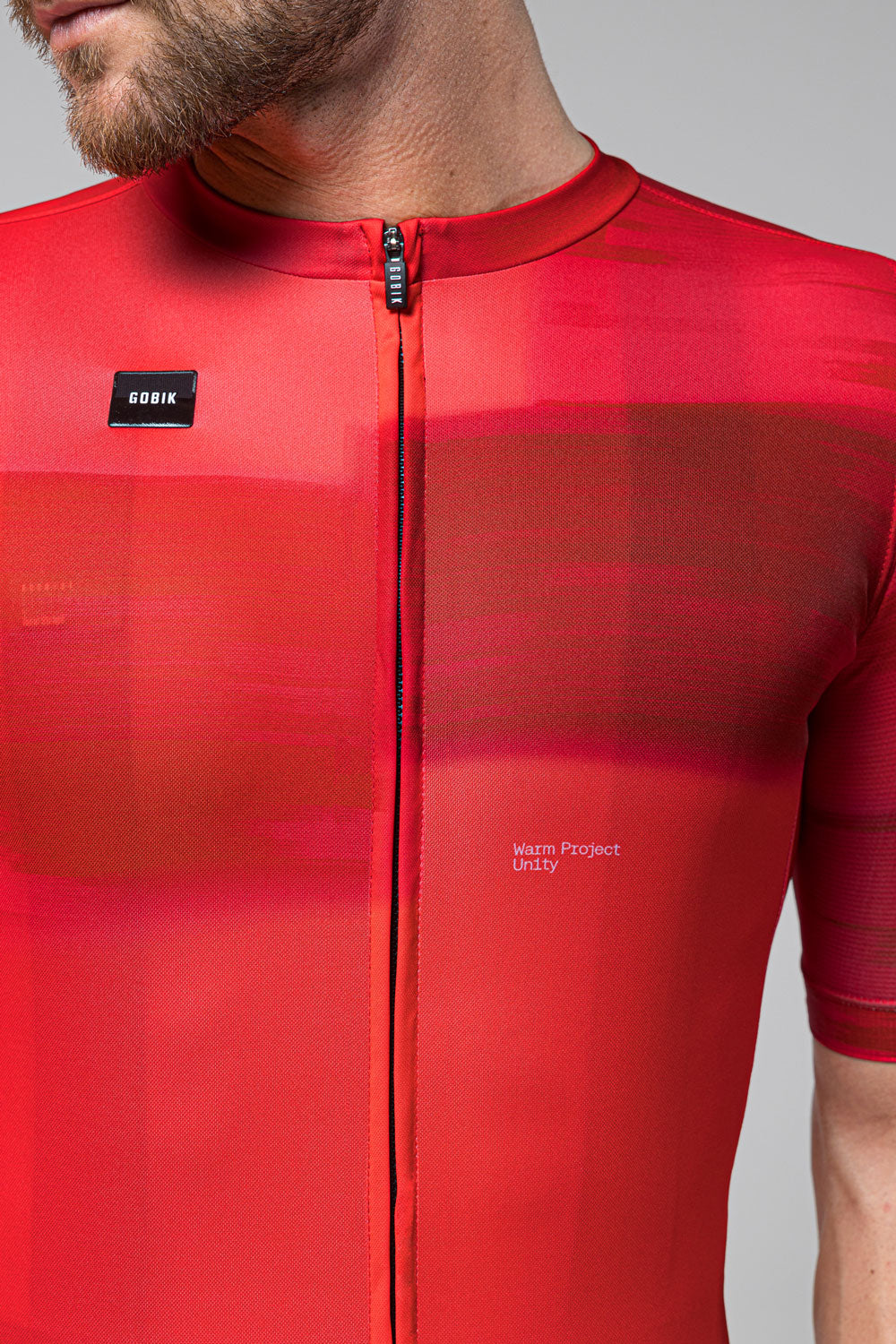 GOBIK Stark Short Sleeve Jersey Men's in Cherry red with zip closure